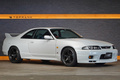 1996 Nissan SKYLINE GT-R BCNR33 R33 Skyline GT-R, Aftermarket Pearl White, Advan Racing 18 inch Wheels, HKS Muffler