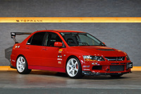 2006 Mitsubishi LANCER EVOLUTION CT9A Lancer GSR Evolution 9 MR, RED SOLID -P23E- RAYS TE37 SAGA Time Attack Edition , VOLTEX GT Wing