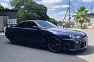 1999 Nissan SKYLINE COUPE ER34 Skyline 25GT-T, NISMO Front Bumper, Dark Blue Pearl-BP9-, RAYS TE37