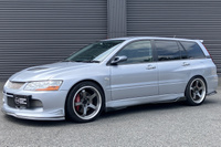 2005 Mitsubishi LANCER EVOLUTION WAGON CT9W Lancer Wagon GT Evolution 9, Advan GT 18 Inch Wheels, Aftermarket Front Lip Spoiler & Mirrors