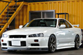 2000 Nissan SKYLINE R34 GT GT-R Look Turbo RB26DETT, R34 GTR rims , URAS aero, Blitz coil overs,  Recaro seat, Defi Gaug