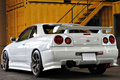 2000 Nissan SKYLINE R34 GT GT-R Look Turbo RB26DETT, R34 GTR rims , URAS aero, Blitz coil overs,  Recaro seat, Defi Gaug