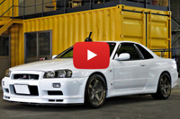 2000 Nissan SKYLINE GT-R 99 Model R34 GT-R V-SPEC NISMO 18 inch LMGT4, FUJITSUBO muffler, NISMO shock absorbers 