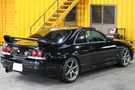 1996 Nissan SKYLINE GT-R R33 GT-R V-Spec, TRUST Air cleaner, BLITZ Adjustable Height Coilovers, Tom's Racing Steering Wheel