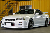 1999 Nissan SKYLINE GT-R R34 GT-R Nismo Side Skirts, Trust Air Clean, Ganador Muffler, Aragosta Adjustable Height Coilovers 