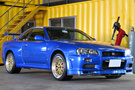 2001 Nissan SKYLINE GT-R R34 GT-R TV2 Bayside Blue, Gold BBS 18 inch Wheels