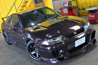 1996 Nissan SKYLINE GT-R R33 GT-R V Spec LP2 Midnight Purple, Nismo LMGT4 18 inch Wheels, GReddy 6 Pot Brake System