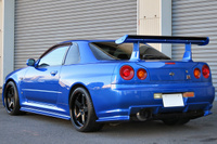 1999 Nissan SKYLINE GT-R R34 GT-R V-SPEC TV2 Bayside Blue, Nismo Aero, Rays Nismo LMGT4 19inch Alloy Wheels