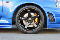 1999 Nissan SKYLINE GT-R R34 GT-R V-SPEC TV2 Bayside Blue, Nismo Aero, Rays Nismo LMGT4 19inch Alloy Wheels