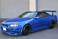 1999 Nissan SKYLINE GT-R R34 GT-R V-SPEC TV2 Bayside Blue, Nismo Aero, Rays Nismo LMGT4 19inch Alloy Wheels