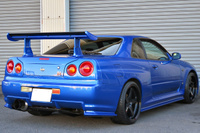 1999 Nissan SKYLINE GT-R R34 GT-R V-SPEC TV2 Bayside Blue, Nismo Aero, Rays Nismo LMGT4 19inch Alloy Wheels