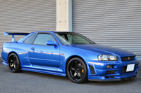 1999 Nissan SKYLINE GT-R R34 GT-R V-SPEC TV2 Bayside Blue, Nismo Aero, Rays Nismo LMGT4 19inch Alloy Wheels