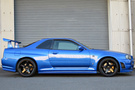 1999 Nissan SKYLINE GT-R R34 GT-R V-SPEC TV2 Bayside Blue, Nismo Aero, Rays Nismo LMGT4 19inch Alloy Wheels