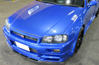 1999 Nissan SKYLINE GT-R R34 GT-R V-SPEC TV2 Bayside Blue, Nismo Aero, Rays Nismo LMGT4 19inch Alloy Wheels