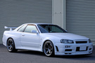 1999 Nissan SKYLINE GT-R R34 GT-R V-Spec, Nismo Front Bumper, Rays TE37SL 18inch, HKS Adjustable Height Coilovers