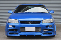 1999 Nissan SKYLINE COUPE R34 25GT Turbo GT-R Look Bayside Blue, Blitz Intercooler, Aftermarket 19 Inch Wheels