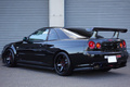 1999 Nissan SKYLINE GT-R BNR34 GTR V SPEC GV1 Black Pearl, NISMO Z-Tune Front Fenders, RAYS Volks TE37 19 Inch Wheels