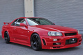 1998 Nissan SKYLINE COUPE ER34 25 GT TURBO ACTIVE RED AR2, GTR LOOK, Rays 18 Inch Wheels