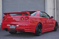 1998 Nissan SKYLINE COUPE ER34 25 GT TURBO ACTIVE RED AR2, GTR LOOK, Rays 18 Inch Wheels