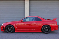 1998 Nissan SKYLINE COUPE ER34 25 GT TURBO ACTIVE RED AR2, GTR LOOK, Rays 18 Inch Wheels