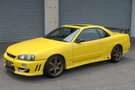 1998 Nissan SKYLINE COUPE ER34 25 GT TURBO HKS RACING WING, RAYS WHEELS, TEIN FLEX Z COILOVERS