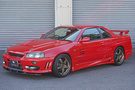 1998 Nissan SKYLINE COUPE ER34 25 GT TURBO AR2 Active Red, NISMO LMGT4 18 Inch Wheels