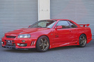 1998 Nissan SKYLINE COUPE ER34 25 GT TURBO AR2 Active Red, NISMO LMGT4 18 Inch Wheels
