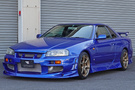 2000 Nissan SKYLINE COUPE ER34 GT-T BAYSIDE BLUE TV2, HKS Muffler, BLITZ Intercooler