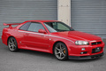 1999 Nissan SKYLINE BNR34 R34 Skyline GT-R, Factory Active Red -AR2-, NISMO Style Decals, Fujitsubo Muffler