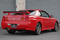 1999 Nissan SKYLINE BNR34 R34 Skyline GT-R, Factory Active Red -AR2-, NISMO Style Decals, Fujitsubo Muffler