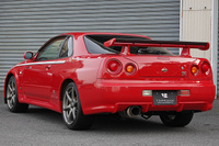 1999 Nissan SKYLINE BNR34 R34 Skyline GT-R, Factory Active Red -AR2-, NISMO Style Decals, Fujitsubo Muffler