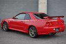 1999 Nissan SKYLINE GT-R BNR34 R34 Skyline GT-R, Factory Active Red -AR2-, NISMO Style Decals, Fujitsubo Muffler