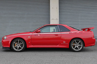 1999 Nissan SKYLINE BNR34 R34 Skyline GT-R, Factory Active Red -AR2-, NISMO Style Decals, Fujitsubo Muffler