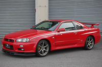 1999 Nissan SKYLINE BNR34 R34 Skyline GT-R, Factory Active Red -AR2-, NISMO Style Decals, Fujitsubo Muffler