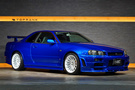 1999 Nissan SKYLINE GT-R BNR34 R34 Skyline GT-R V-Spec, TV2 Bayside Blue, Nismo S-Tune Front Bumper, Enkei 18 Inch Wheels