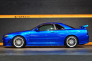 1999 Nissan SKYLINE GT-R BNR34 R34 Skyline GT-R V-Spec, TV2 Bayside Blue, Nismo S-Tune Front Bumper, Enkei 18 Inch Wheels