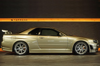 2001 Nissan SKYLINE GT-R BNR34 R34 GT-R M-Spec, Factory Silica Brass (EYO) , Mines Titanium Muffler, Impul ECU