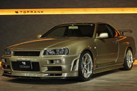 2001 Nissan SKYLINE GT-R BNR34 R34 GT-R M-Spec, Factory Silica Brass (EYO) , Mines Titanium Muffler, Impul ECU