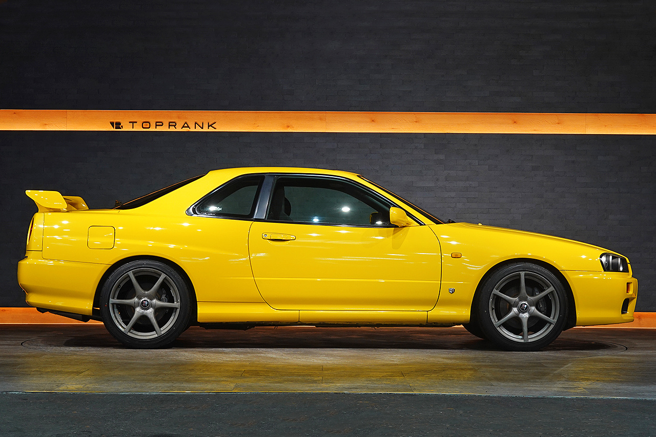 1999 Nissan SKYLINE COUPE ER34 Skyine 25 GT Turbo, RARE Lightning Yellow -EV1-, Recaro SR-7 Seat, BNR34 Skyline GT-R Wheels