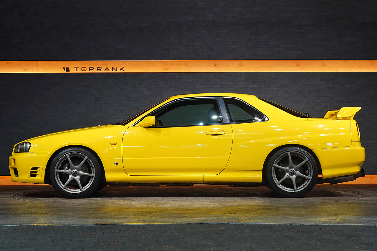 1999 Nissan SKYLINE COUPE ER34 Skyine 25 GT Turbo, RARE Lightning Yellow -EV1-, Recaro SR-7 Seat, BNR34 Skyline GT-R Wheels