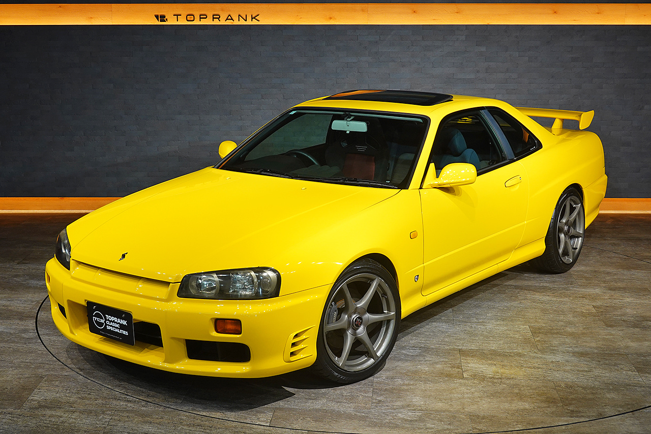1999 Nissan SKYLINE COUPE ER34 Skyine 25 GT Turbo, RARE Lightning Yellow -EV1-, Recaro SR-7 Seat, BNR34 Skyline GT-R Wheels