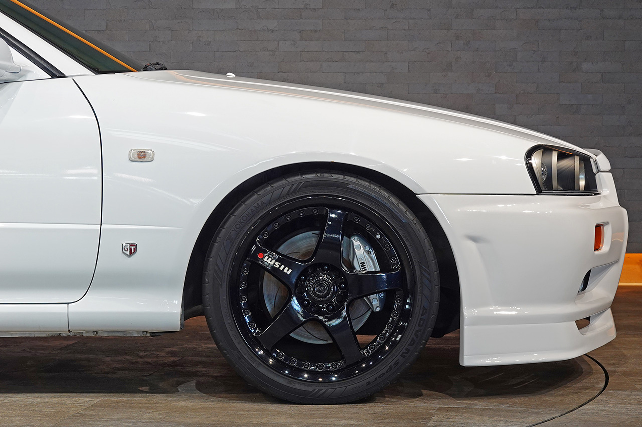 1998 Nissan SKYLINE COUPE ER34 Skyline 25GT-T, NISMO LMGT-3 18inch Wheels, R34 Skyline GT-R Style Rear Wing, Blitz Muffler