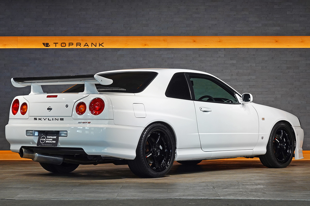 1998 Nissan SKYLINE COUPE ER34 Skyline 25GT-T, NISMO LMGT-3 18inch Wheels, R34 Skyline GT-R Style Rear Wing, Blitz Muffler