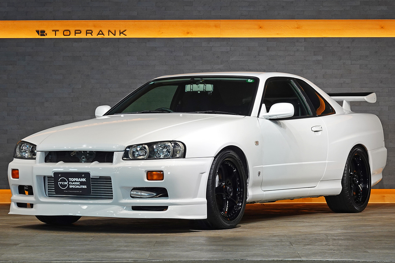 1998 Nissan SKYLINE COUPE ER34 Skyline 25GT-T, NISMO LMGT-3 18inch Wheels, R34 Skyline GT-R Style Rear Wing, Blitz Muffler