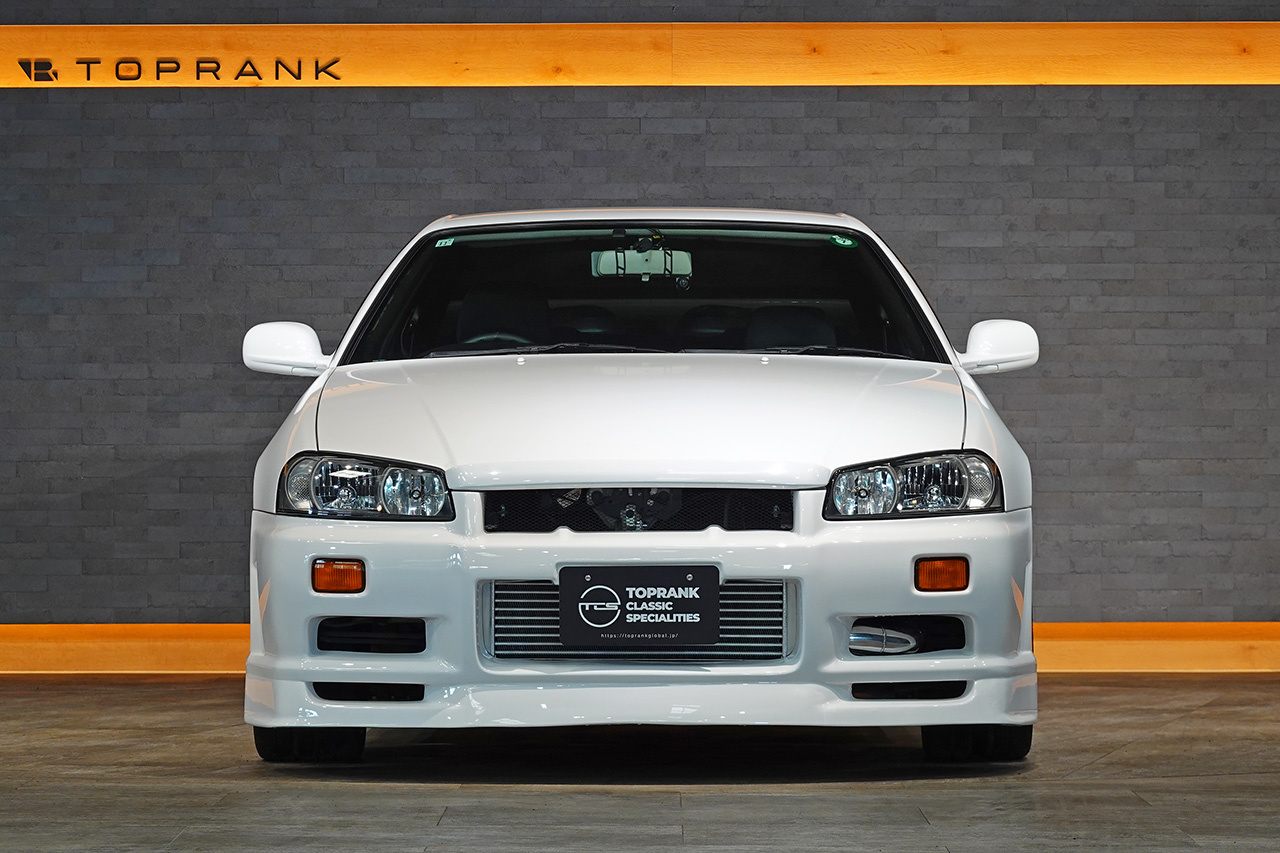 1998 Nissan SKYLINE COUPE ER34 Skyline 25GT-T, NISMO LMGT-3 18inch Wheels, R34 Skyline GT-R Style Rear Wing, Blitz Muffler