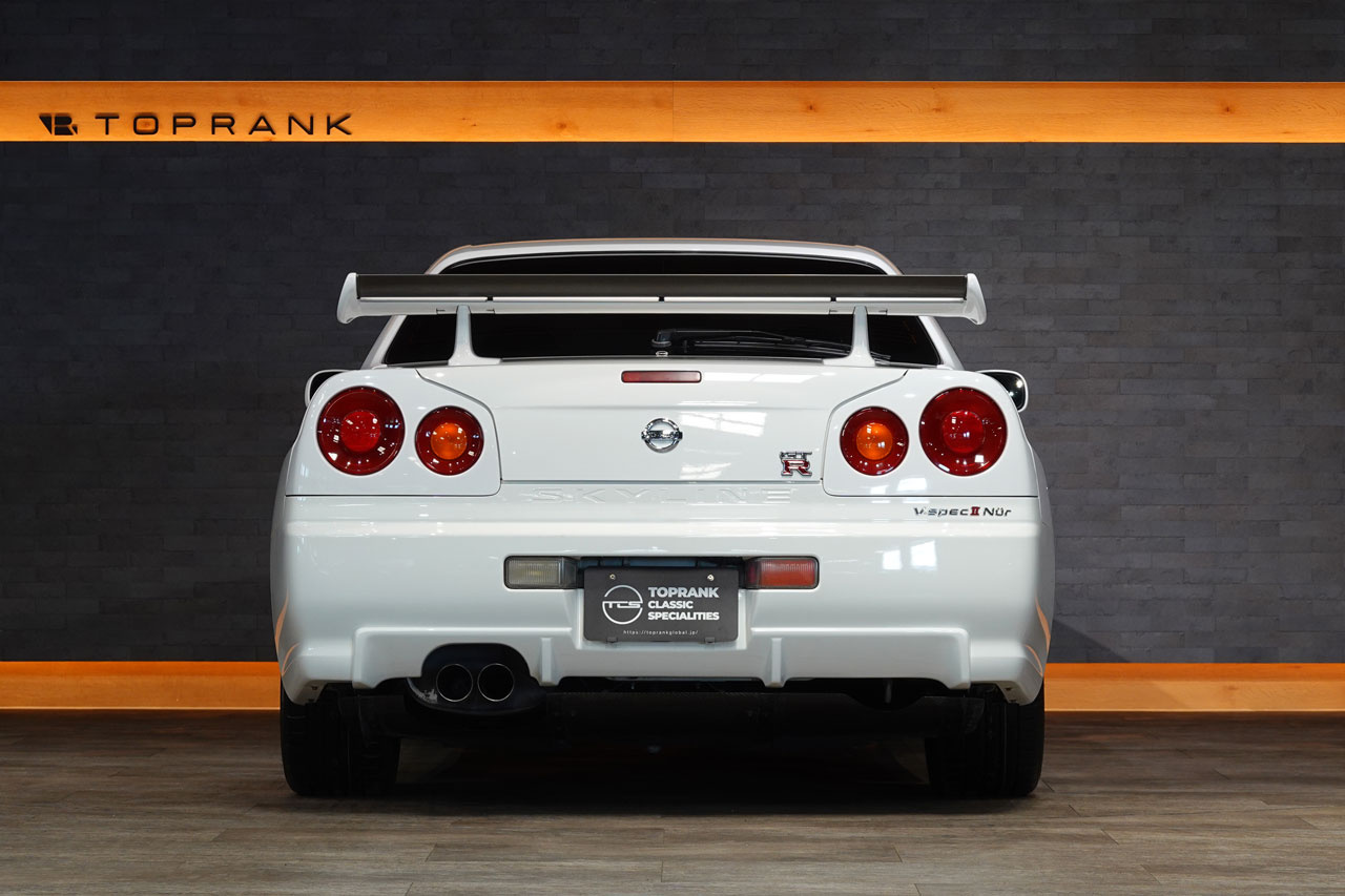 2002 Nissan SKYLINE GT-R BNR34 R34 Skyline GT-R V-Spec 2 Nür, Exterior Color White -QM1-, Nismo S-Tune Suspension