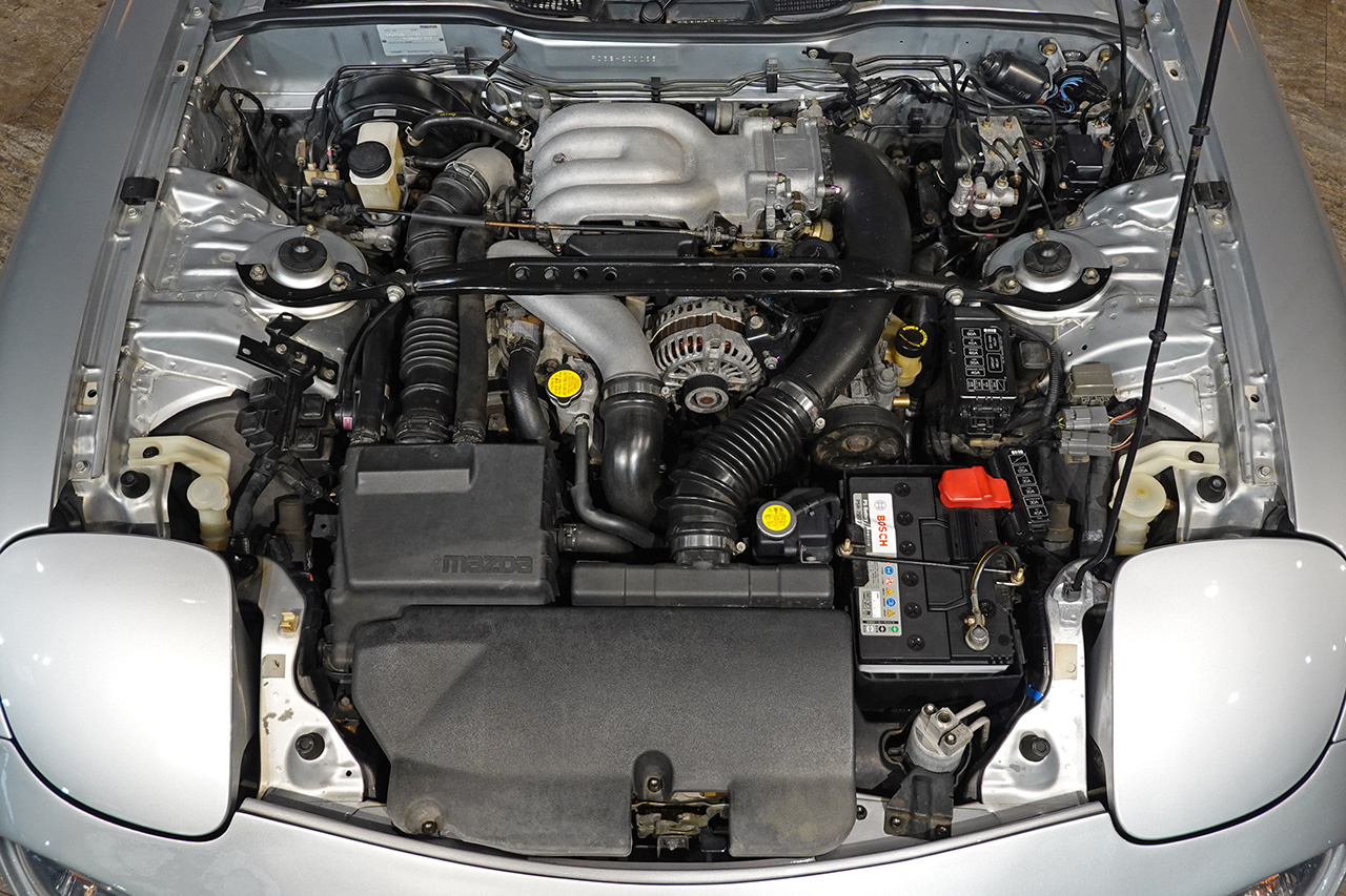 1999 Mazda RX-7 FD3S RX₋7 TYPE RS,  REAmemiya Dolphin Tail Muffler, Worksbell Quick Relase, MOMO Steering Wheel