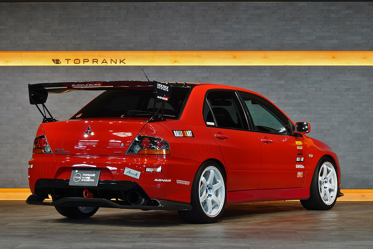 2006 Mitsubishi LANCER EVOLUTION CT9A Lancer GSR Evolution 9 MR, RED SOLID -P23E- RAYS TE37 SAGA Time Attack Edition , VOLTEX GT Wing