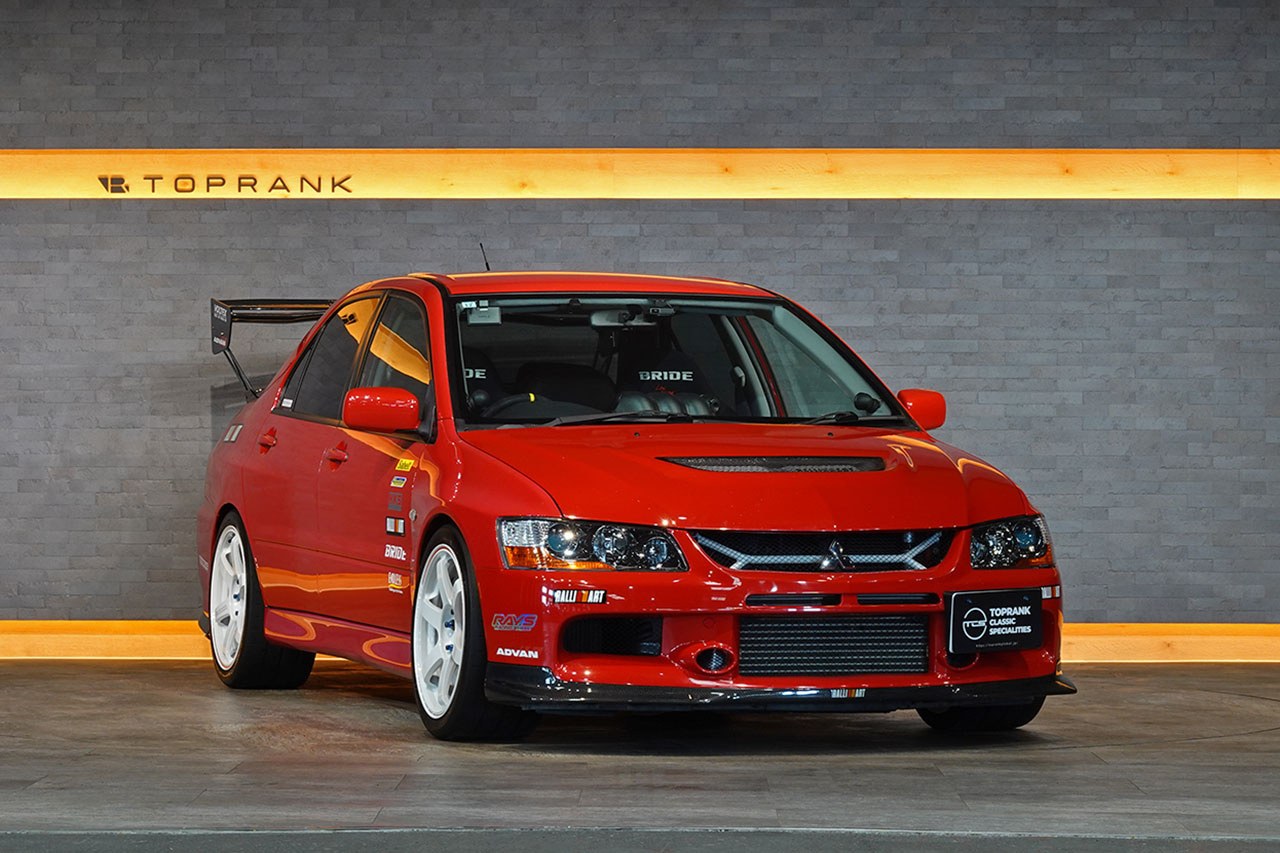 2006 Mitsubishi LANCER EVOLUTION CT9A Lancer GSR Evolution 9 MR, RED SOLID -P23E- RAYS TE37 SAGA Time Attack Edition , VOLTEX GT Wing