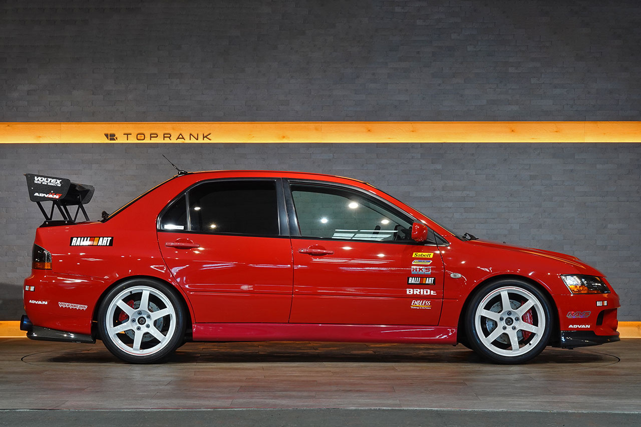 2006 Mitsubishi LANCER EVOLUTION CT9A Lancer GSR Evolution 9 MR, RED SOLID -P23E- RAYS TE37 SAGA Time Attack Edition , VOLTEX GT Wing